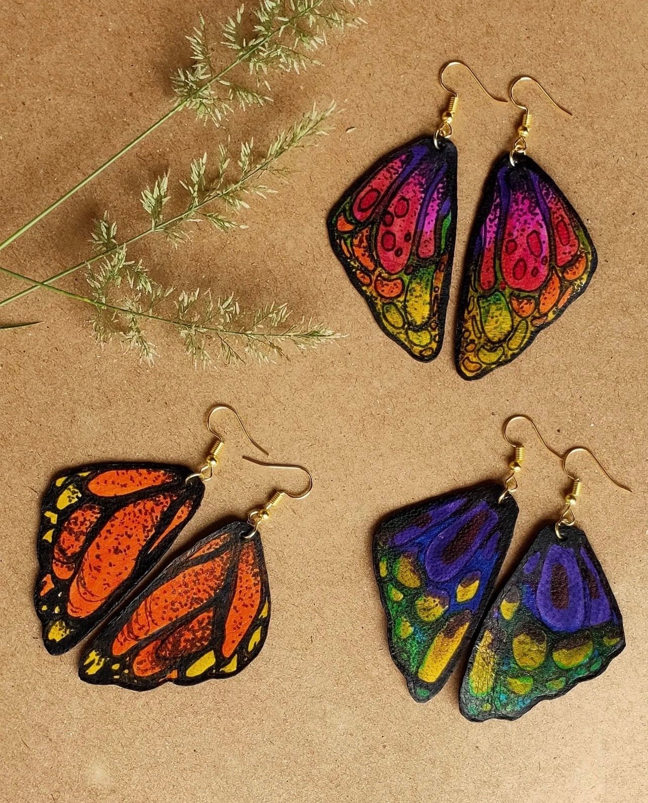 Leather Drop Dangle Earrings For Women’s Gift 100% Handmade
