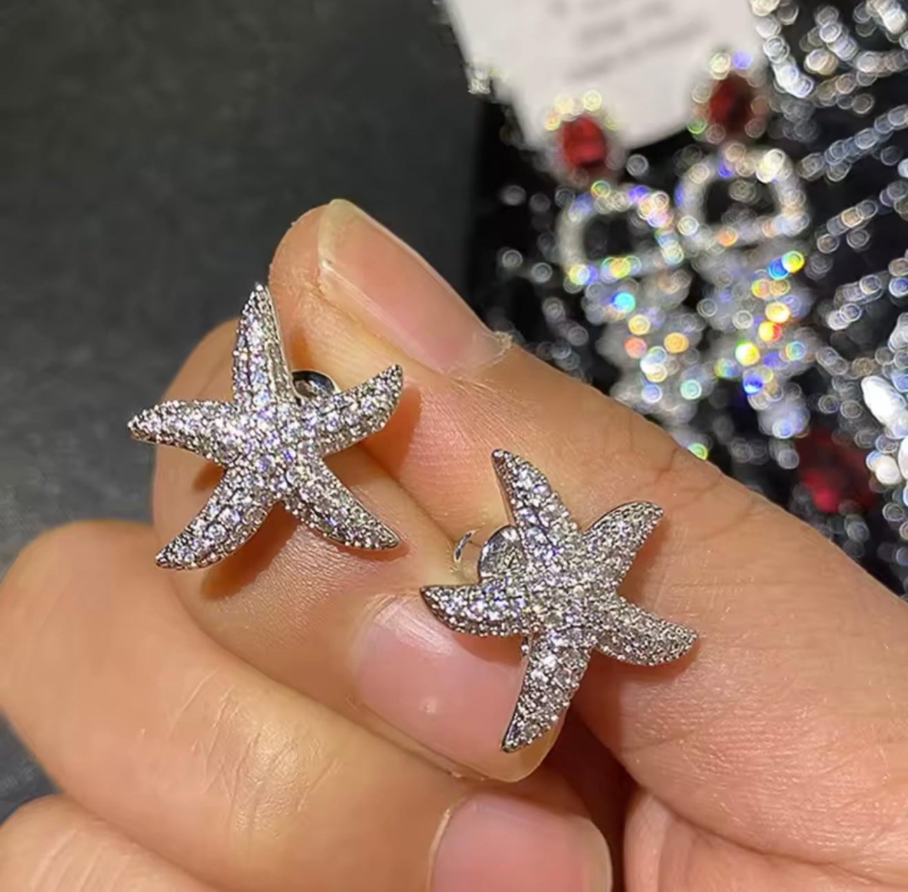 Dazzling Sterling Silver Star Stud Trendy Earrings