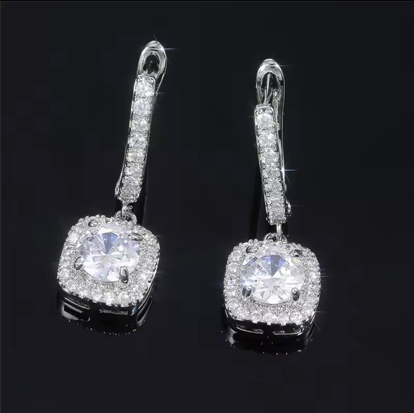 2CT Dangle Moissanite Huggie Hoop Earrings for Women - D Color VVS1 Sterling Silver 925