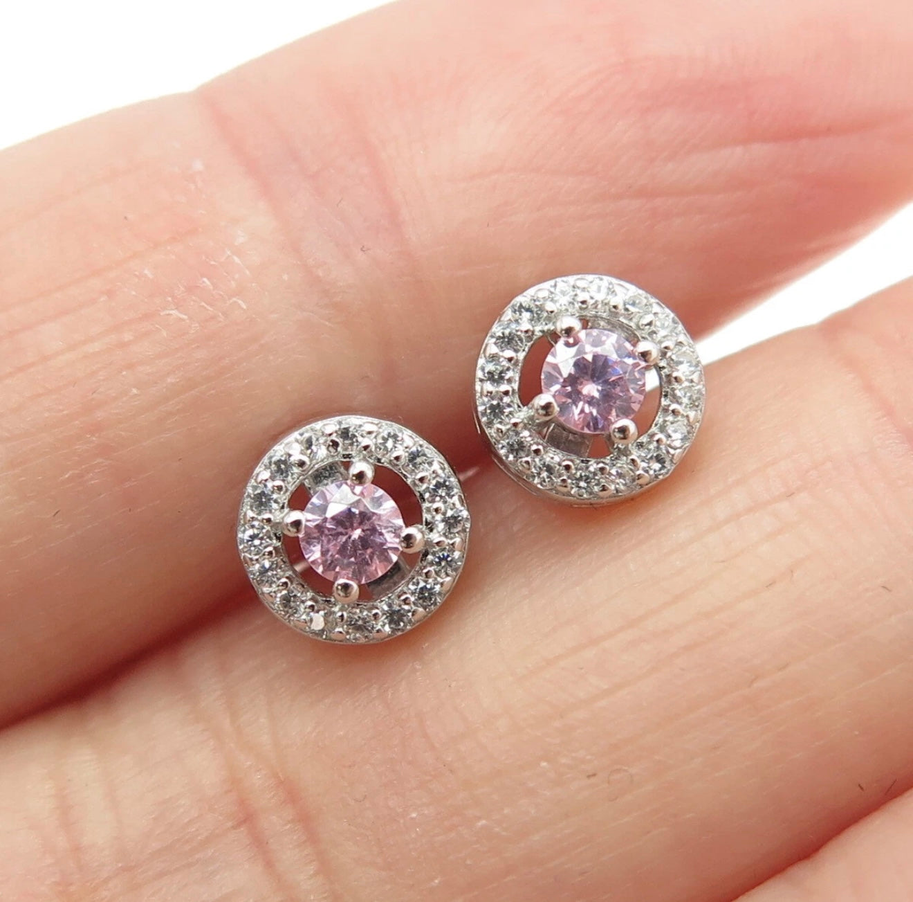 Natural Amethyst Gemstone 925 Silver Stud Earrings Jewelry