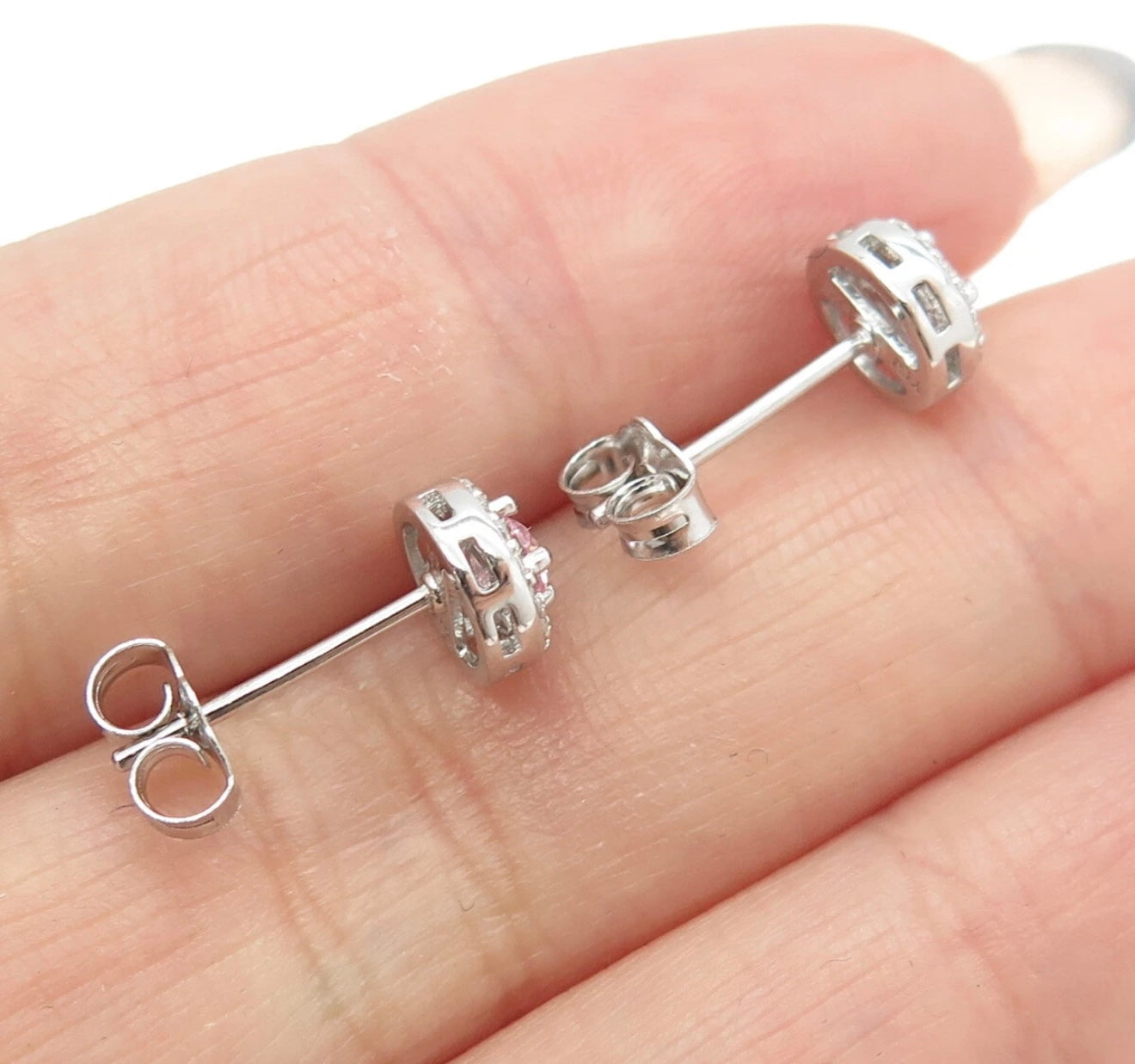 Natural Amethyst Gemstone 925 Silver Stud Earrings Jewelry