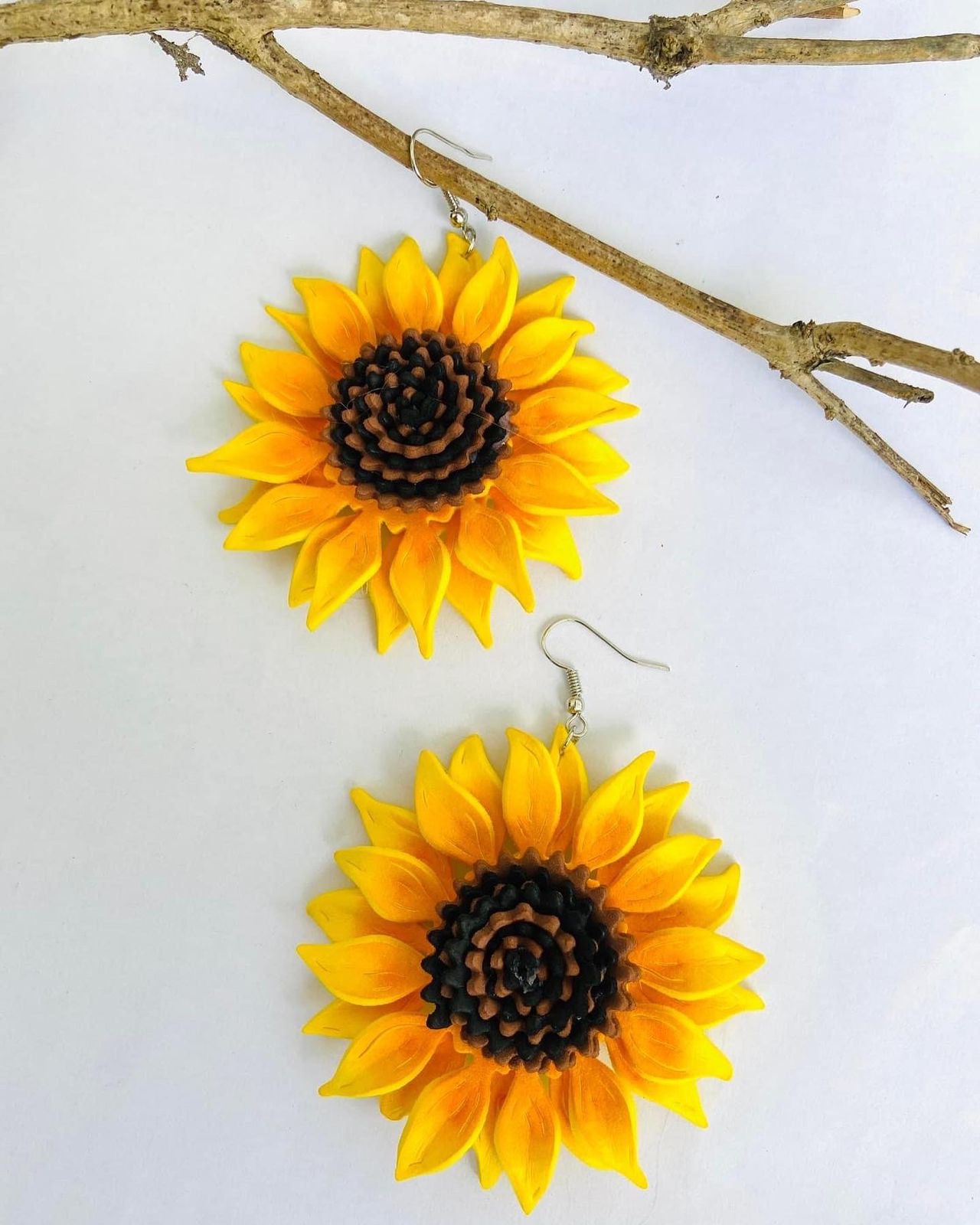 Elegant Sunflower Drop Dangle Earrings