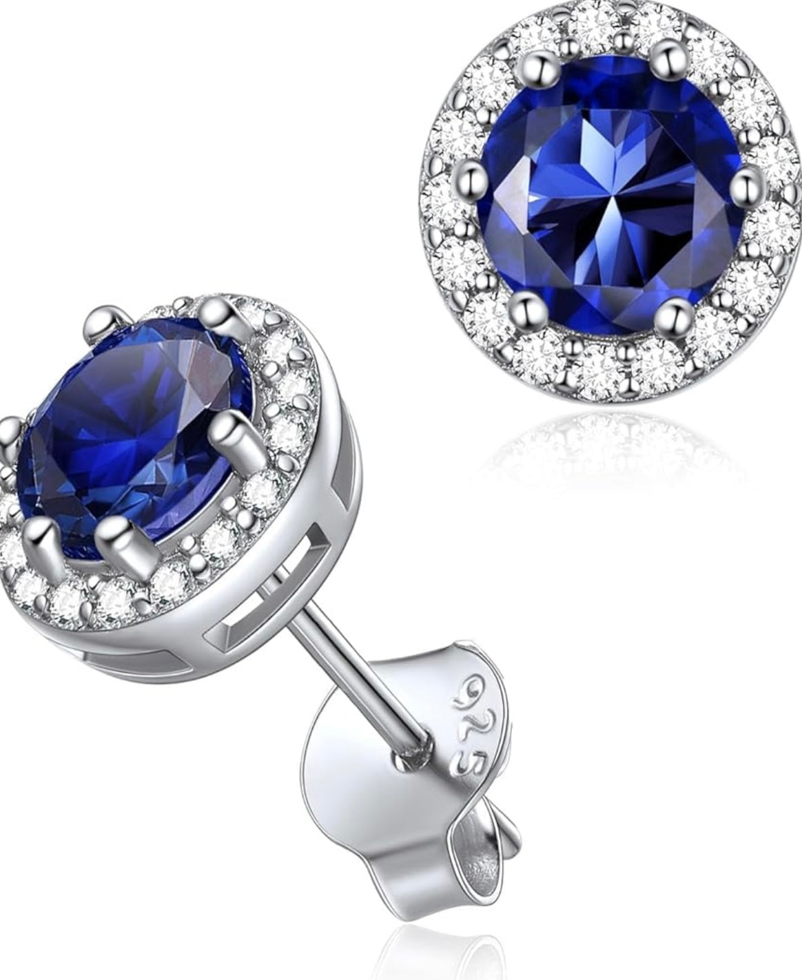 925 Sterling Silver Halo Stud Earrings for Women Birthday Jewelry (with Gift Box)
