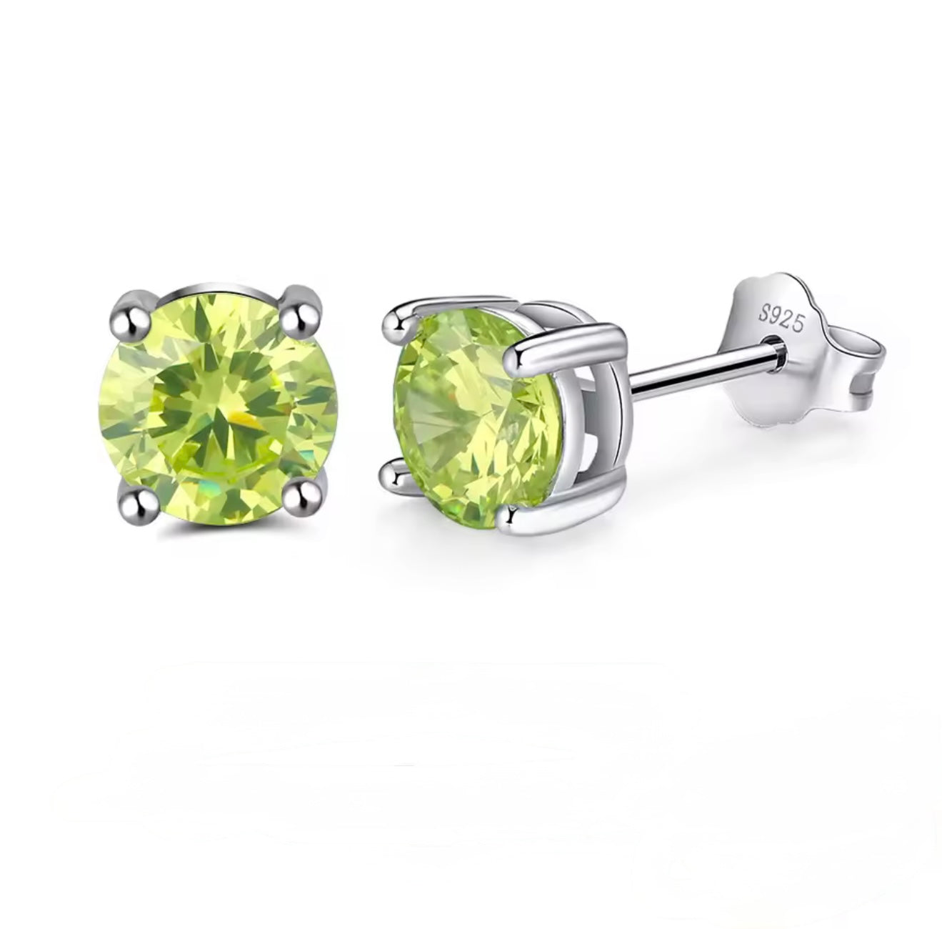 Ceylon Sapphire Stud Earrings 925 Silver Plated