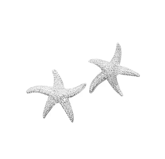 Dazzling Sterling Silver Star Stud Trendy Earrings